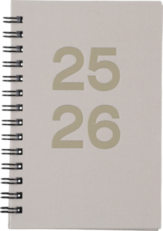 Ukekalender skolekalender 2025 / 2026 A6, spiralinnbundet