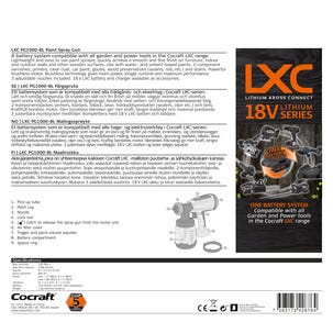Cocraft LXC batteridrevet malingssprøyte PG1000-BL 18 V