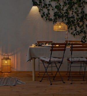 Taklampa solcell hängande bambu Northlight, 30 cm