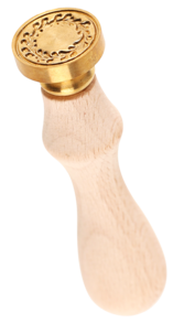 Lacksigill, sigillstämpel med krans och röd lackstång