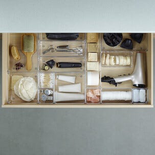 Laatikon jakaja, läpinäkyvä, korkeus 7,3 cm