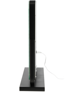 Sminkespeil med LED-belysning, svart, 52 x 44 cm