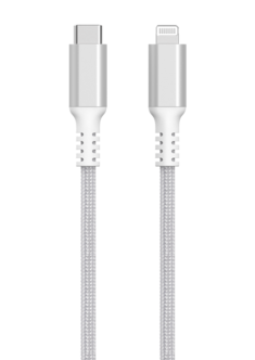Tygklädd USB-C till Lightning laddkabel för iPhone 3m Clas Ohlson