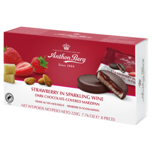 Anthon Berg Jordbær i musserende vin, 220 gram