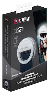 Celly Selfie Flash Light Pro White selfielampe til mobilen