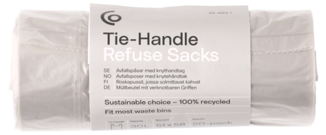 Avfallspåsar med knythandtag 30 l, 20-pack