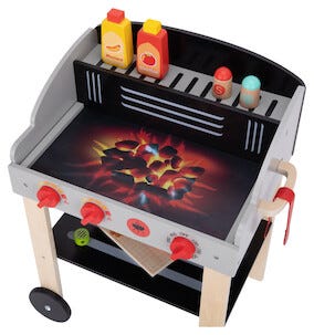 Lekegrill i tre for barn, 26 deler, fra 3 år