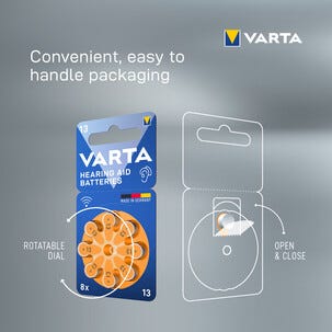 Varta HAB 13 hörapparatsbatteri 1,4 V, 8-pack
