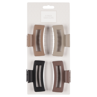 Hårklämma plast 9 cm, 4-pack