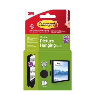 Command tavelupphängning självhäftande, 5 kg, 4-pack