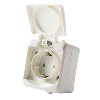 Cotech 1-osainen pinta-asennettava pistorasia ulos IP44