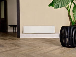 Mill Glass varmeovn, termostat, hvit