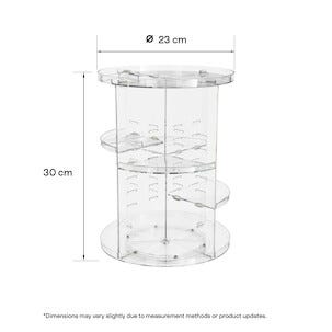 Roterende sminkeoppbevaring for bokser, flasker og sminkekoster