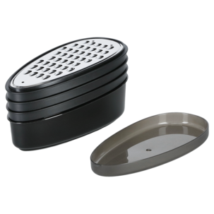 Raastin säilytysastialla ja 3 vaihtopäällä, 18 x 9 x 6 cm