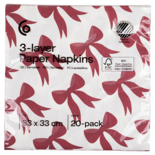 Julservetter papper 33 x 33 cm, 20-pack
