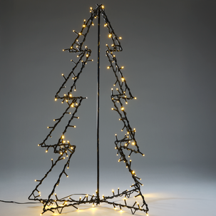 Julgran metall 3D utomhus med belysning, 58 cm