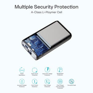 Powerbank med sladd, USB-C, 20 000 mAh