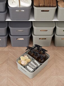 Oppbevaringskurv Neat, hvit, resirkulert plast