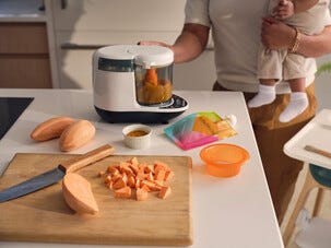 Baby Brezza One Step Food Maker Deluxe barnmatsberedare, ångkokare och mixer