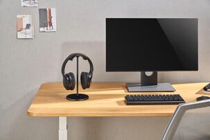 Exibel hörlursställ för skrivbord och gaming, svart