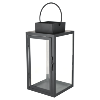 Lykta med handtag svart metall