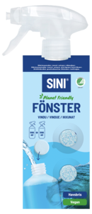 Sini vindusvask sprayflaske og 2 tabs, startsett