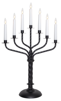 Star Trading Bore adventsljusstake LED, svart metall