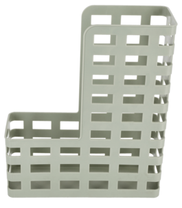 Kontorsett med dokumentordner, penneholder og brevkurv