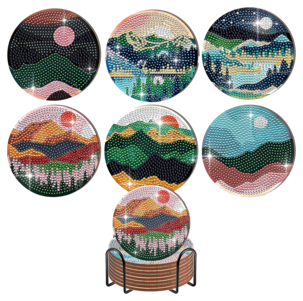 DIY glassbrikker med Diamond Painting, 6-pakning