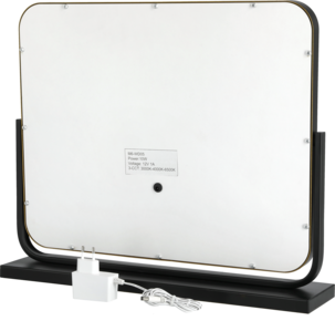 Sminkspegel med LED-belysning, svart, 52 x 44 cm