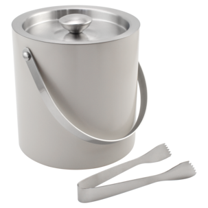 Ishink med lock och tång, rostfritt stål 2,5 liter