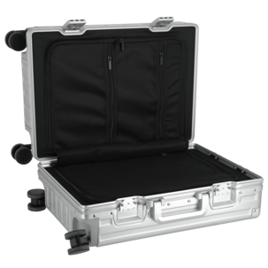 Kabinväska med 8 hjul, aluminium, grå, 56x38x22 cm