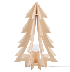 Julgran i trä med belysning, bordslampa julgran, 34 cm