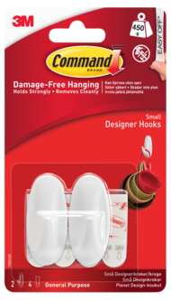 Command självhäftande krokar design, 2-pack