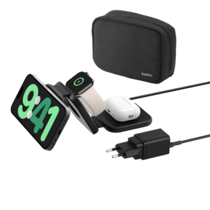 Belkin BoostCharge Pro 3-i-1 trådløs reiselader Qi2, 15 W