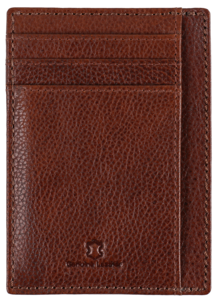 Korthållare i äkta läder, 8 fack, brun