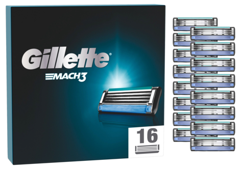 Gillette Mach3 barberblad, 16-pakning