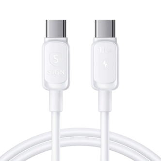 SiGN USB-C till USB-C-kabel 100W, vit