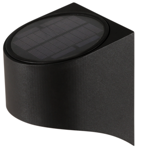 Vegglampe solcelle, svart