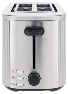 Brödrost 2 skivor, rostfritt stål