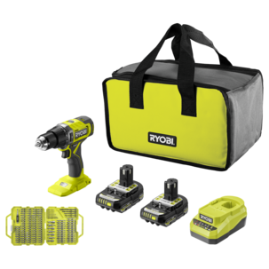 Ryobi skruvdragare med slag RPD18-2C20SA127, 2 batterier