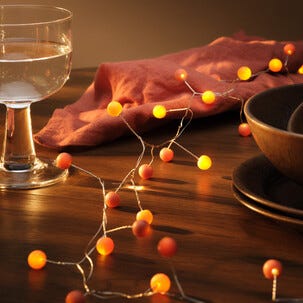 Dekorativ ljusslinga med röda bär, batteridriven, 2,5 m