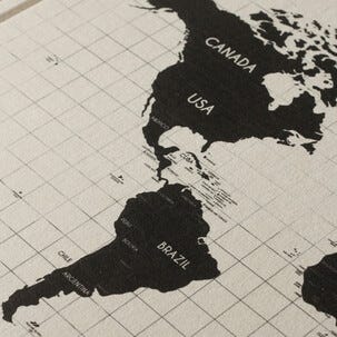 Ääntä vaimentava ilmoitustaulu, maailmankartta, 60 x 90 cm