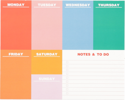 Viikkokalenteri 80 sivua, 25,4 x 20,3 cm