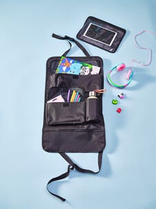 Sparkskydd, sätesskydd barn för bil, med förvaring