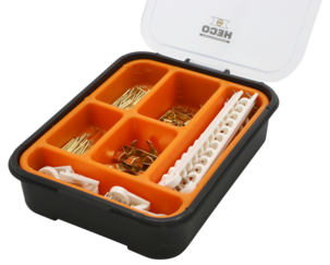 Heco tavelupphängning i sortimentlåda, 116 delar