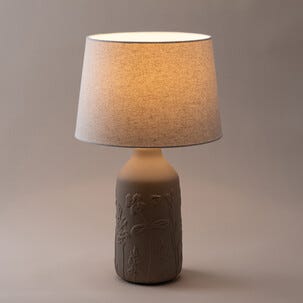 Linnea bordslampa keramik blommönster, 50 cm, Northlight 