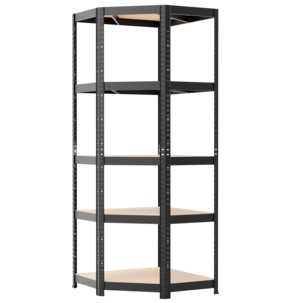 Metallinen kulmahylly autotalliin tai varastoon, 5 hyllytasoa