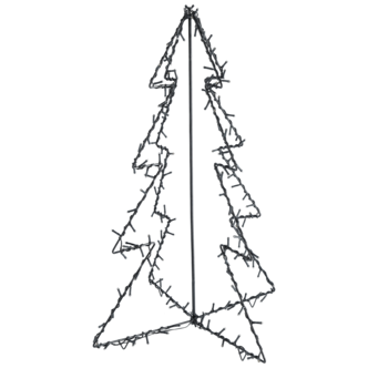 Julgran metall 3D utomhus med belysning, 58 cm