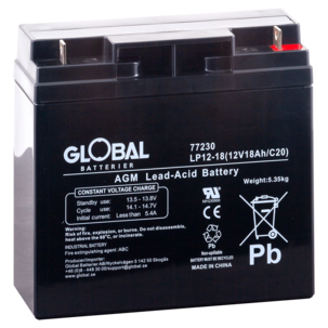 Global AGM-batteri 12 V, 18 Ah